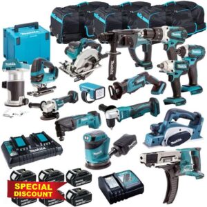 Makita 18V LXT Li-Ion 15 Piece Combo Kit with 6 x 5.0Ah Batteries with Charger & Bag