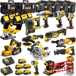 Dewalt 18V 14 Piece Power Tool Kit with 5 x 5.0Ah Batteries DEWKIT27 - Tool Set - Monster Power Tool Kit - Combo Kit - 18V Cordless Power Tool Kits - Mega Power Tool