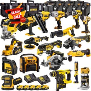 Dewalt 18V 19 Piece Power Tool Kit with 5 x 5.0Ah Batteries DEWKIT18 - Tool Set - Monster Power Tool Kit - Combo Kit - 18V Cordless Power Tool Kits - Mega Power Tool