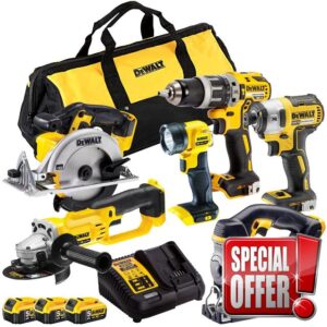 Dewalt 18V 6 Piece Cordless Power Tool Kit DCD796