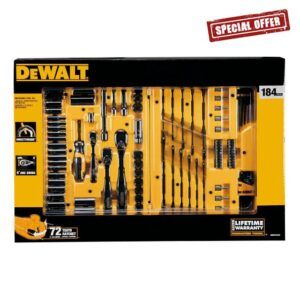 DEWALT Mechanics Set Tool Kit Spanner Socket Ratchet Set 184pc DWMT45184-1 (70307018)