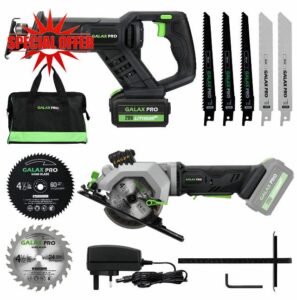 GALAX PRO 20V Reciprocating Saw and Circular Saw Combo Kit with 1pcs 4.0Ah Lithium Battery and One Charger