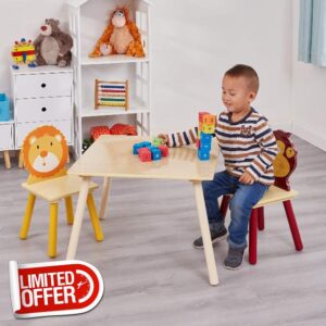 Liberty House Toys Wooden Jungle Table and 2 Chairs Set