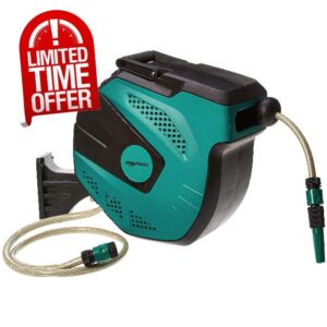 Amazon Basics Auto-Rewindable Wall-Mounted Reel with Hose