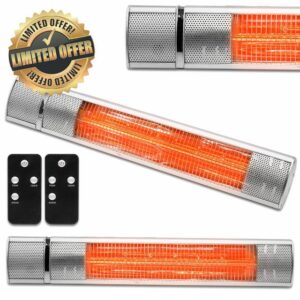 Futura Deluxe Wall Mounted Electric Infrared Outdoor Garden Patio Heater 2000W