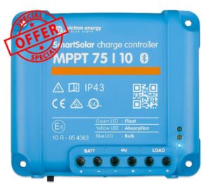 Victron Energy SmartSolar MPPT 75V 10 amp 12/24-Volt Solar Charge Controller (Bluetooth)