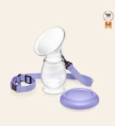 Lansinoh Silicone Manual Breast Pump Collector for Breastmilk with lid and Neck Strap, Breastfeed...