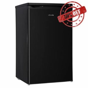 ABODE AUCLF50B Under Counter Larder Fridge Black Freestanding 110 Litre 50cm Wide with 3 Adjustable Shelves & 1 Drawer