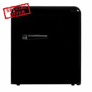 Black Retro Mini Fridge/Table top Drinks Cooler 45L for Smaller Kitchens