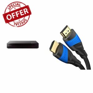 Sony BDPS1700B.CEK SMART Blu-Ray and DVD Player with Built-In Apps (new for 2016) - Black & KabelDirekt 4K HDMI Cable with Full Metal Connectors - 2m