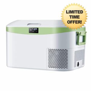 BINGI Portable Refrigerator 11.3Quart(12.8L) Mini Fridge/Freezer Compressor Cooler Small Compact Auto Refrigerator 12/24/230v for Vehicles