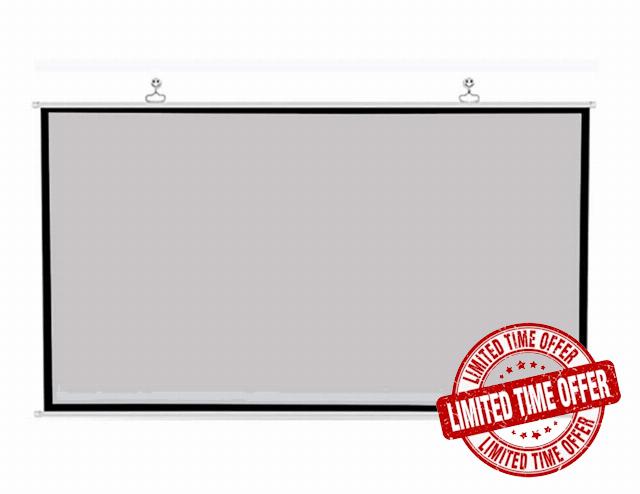 Projector Screen 60 Inch 16:9 Matte Gray Fabric Fiber Glass Wall Mounted Canvas Curtain for 3D Home Theate
