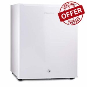 Subcold Eco75 Mini Fridge White | Table-Top Model | Counter-Top Fridge | Solid Door with Chiller Box | Lock & Key | Energy Efficient (75L