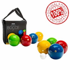 Franklin Sports Bocce Ball Set — 8 Wooden Bocce Balls and 1 Pallino — Beach