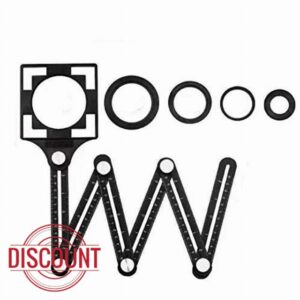 JTRHD Measuring Layout Tool Folding Ruler Multi-angle Measurement Folding Ruler for Carpenter Engineer Craftsmen (Color : Black