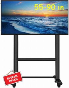 ZHANGYUEFEIFZ TV Stand Heavy Duty TV Cart for 55-90 Inch Flat Screen TV-Tall Adjustable Height Rolling TV Stand for Bedroom Living Room Office