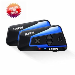 LEXIN Motorcycle Bluetooth Headset with Music Sharing