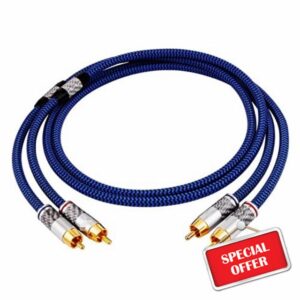 SSCAR Frequency Cable 2RCA To 2 RCA Male To Male With Gold-plated 6N OCC For Home Theater Amplifier DVD TV (Size : 2m)