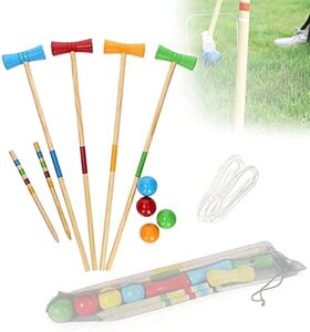 Croquet Sets for Kids with Net Bag