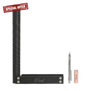 Aluminum-Alloy Scribe Right Angle Ruler Gauge 90 Degree Metal Parallel Line Marker General-Tools Protractor-Inclinometer brake gauge carpenter square layout tool measure tool calipers for angles level