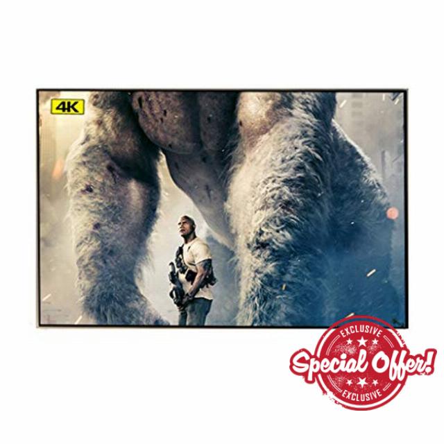 AFGQY Ambient Light Rejecting ALR 80 90 100 120 133 Inch Fixed Thin Frame Projector Screen for Home Theater Projection (Size : 84 inch)