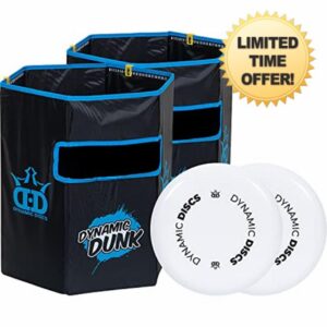Dynamic Discs Dynamic Dunk Game Set | Flying Disc Toss Dunk Game Set | Includes 2 Targets and 2 Frisbees | Mesh Carrying Case Included | Great for Tailgating and Backyard BBQ