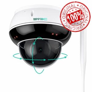 SV3C PTZ WiFi Dome Camera Outdoor Security Camera Indoor 5MP with Auto Tracking Infrared Night Vision 2-Way Audio Motion Detection Wireless IP Cam