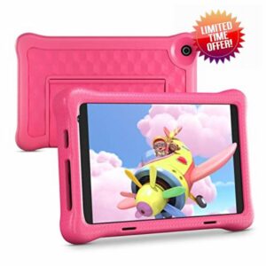 HighJoy 8 Inch Kids Tablet Android 11 Tablet for Kids 1280 * 800 IPS HD Screen 4000 mAh WiFi Bluetooth Dual Camera Children Learning Tablet with Parental Control Mode Shock-proof Case (Pink)