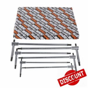 Beta 951/S6 - T-Keys with Three Ends Male Hexagonal Chrome - 6 Pieces