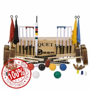 Uber Championship 6 Player Croquet Set with a wooden box