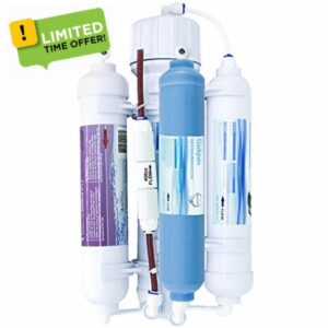 Geekpure 4-Stage Portable Aquarium Countertop Reverse Osmosis Water Filter System with DI Filter-100GPD