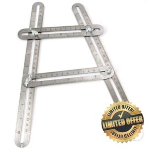 Measuring Layout Tool Stainless Steel Ruler Multifunctional Folding Ruler Angle Bricklayer Tile Universal Positioning Hole Opener for Carpenter Engineer Craftsmen ( Color : Silver