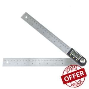JTRHD Measuring Layout Tool Digital Display Universal Angle Ruler 200mm Stainless Steel Wood working Angle Ruler for Carpenter Engineer Craftsmen (Color : Silver