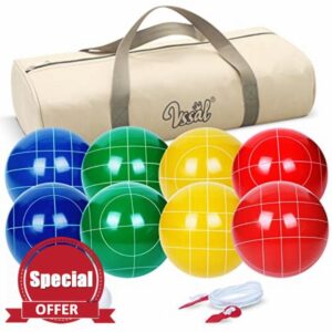 VSSAL Professional 107mm Bocce Ball Set Regulation Size and Weight Official 920g/2.03LBS for Tournament Competition