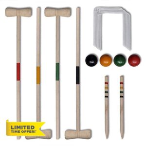 SZDYQ 4 Player Wooden Croquet Set