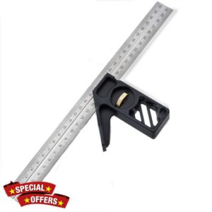 JTRHD Measuring Layout Tool Active Angle Ruler 45 Degree 90 Degree Limiter Aluminum Alloy Square Ruler Woodworking Diy for Carpenter Engineer Craftsmen (Color : Silver