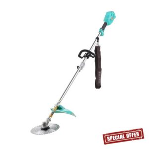 Garden Grass Trimmer Cordless with Wheels with Armrest String Trimmer Battery Grass Cutter Electric Lawn Mower 20AH 30AH Lithium Battery 1200W Motor Power 8000r/mi