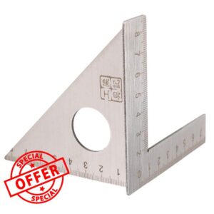 KUNSE Stainless Steel Woodworking Ruler Square Layout Miter Triangle Rafter 45 Degree 90 Degree Metric Gauge Measuring Tools