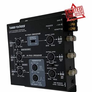 Bass Rockers BRX3.1 3 Way Car Audio Stereo Electronic Crossover with Bass Enhancer 9V Out Put 6 Channel Bass Knob Included for Car RV Motor Home Bike Boat Harley UTV ATV AMP CD Player Amplifie