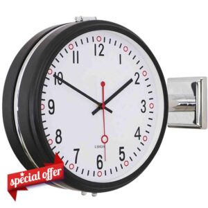 Wall Clock Vintage Wall-Clock Retro Double Sided Simple Silent Quartz Wall Watch Wrought Iron Round Clock for Living Room Decoration - Decorative Wall Clocks