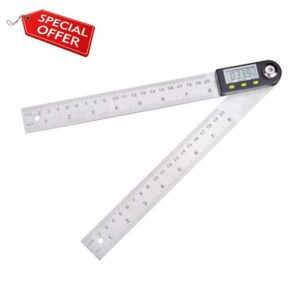 JTRHD Measuring Layout Tool Digital Display Wood working Ruler Angle Measuring Instrument Multi-function 360 Degrees for Carpenter Engineer Craftsmen (Color : Silver