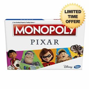 Monopoly: Pixar Edition Board Game for Kids 8 and Up