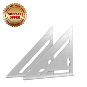 Precision Woodworking Tools Ruler 7inch/18cm/30cm Metric Triangle Angle Protractor Aluminum Alloy Speed Try Square Carpenter's Measuring ruler Layout Tool Ruler (Color : Metric 30cm)