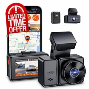 VANTRUE E2 Dash Cam Front and Rear 2.5K 5GHz WiFi GPS Voice Control 1944P+1944P Dash Camera 160° Buffered Parking Mode Car Camera Dashcam for Cars WDR Night Vision Support 512GB Max