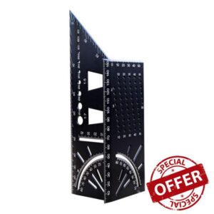 JTRHD Measuring Layout Tool Aluminum Alloy Multifunctional Angle Ruler with 45 Degrees and 90 Over the Line Angle Ruler for Carpenter Engineer Craftsmen (Color : Black