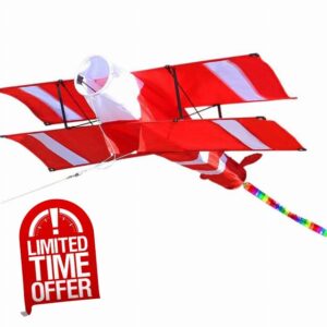 OLIMY Outdoor Kite 3d Plane Kite with Single-line Long Tail Park Durable Biplane Kites for Children Flying Toys