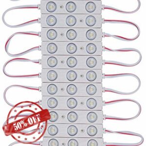 200 PCS DC12V White 6500K Injection 3 LED Module 1.32 W Waterproof Decorative Back Light for Letter Sign Advertising Signs with Tape Adhesive Backside