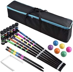 BroWill Croquet Set with Carrying Bag for Yard Outdoor Lawn Backyard Games for Kids Adults All Ages