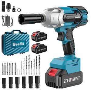 SeeSii Brushless Impact Wrench 1/2 inch Max Torque 479 Ft-lbs(650Nm)