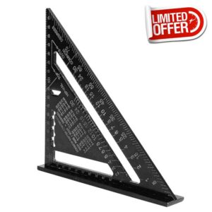 KUNSE 7 inch/12 inch Triangle Rule Protractor Aluminum Alloy for Woodworking Square Layout Gauge Measuring Tool Measuring Ruler-C: 12 inch Imperial Triangle Rule